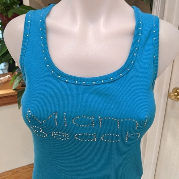 Surf Style Woman's Size XL Tank Top with Rhinestones - Picture 4 of 5